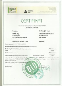 certifikat aronija
